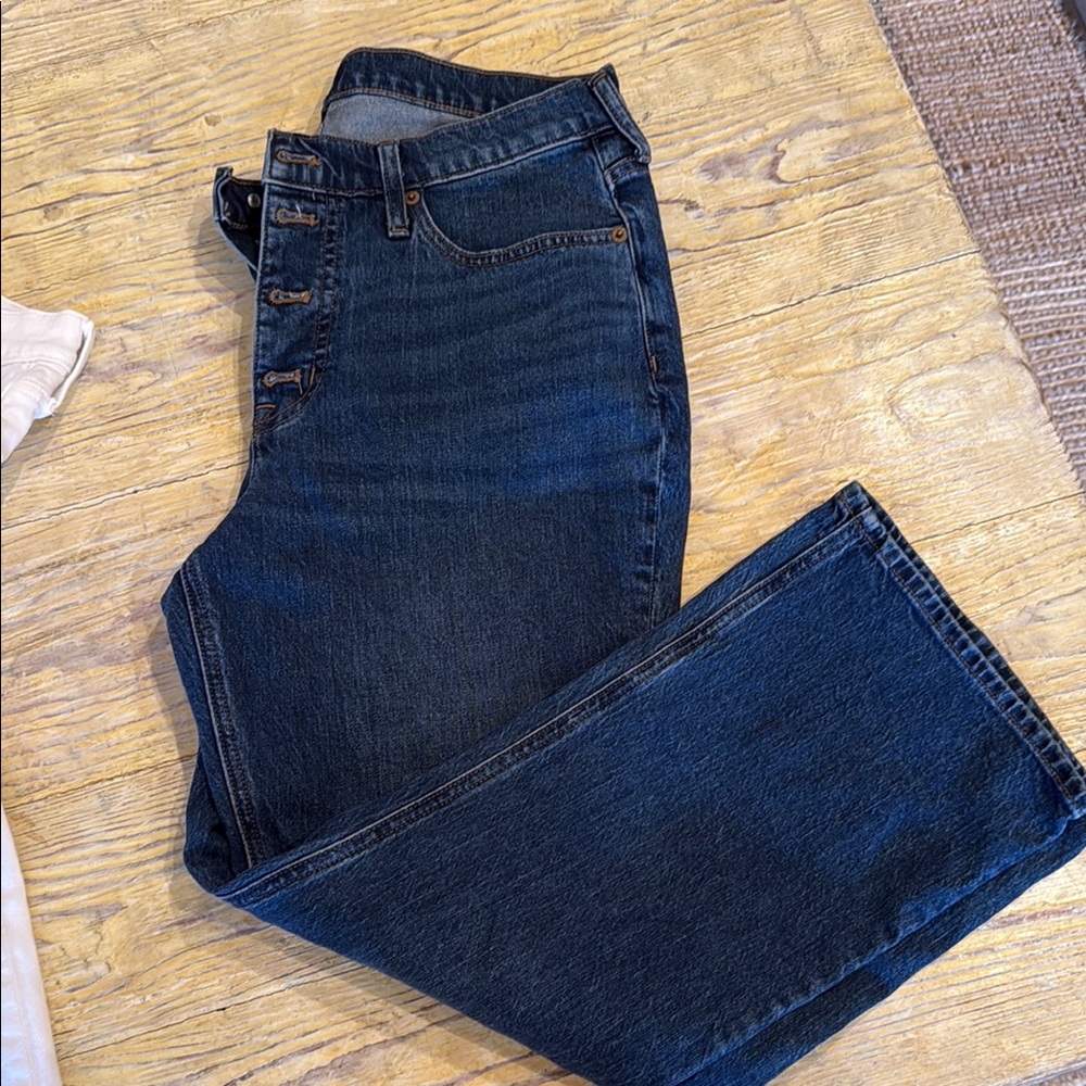 J.Crew Classic Blue Denim Jeans size 30 mid rise flare crop